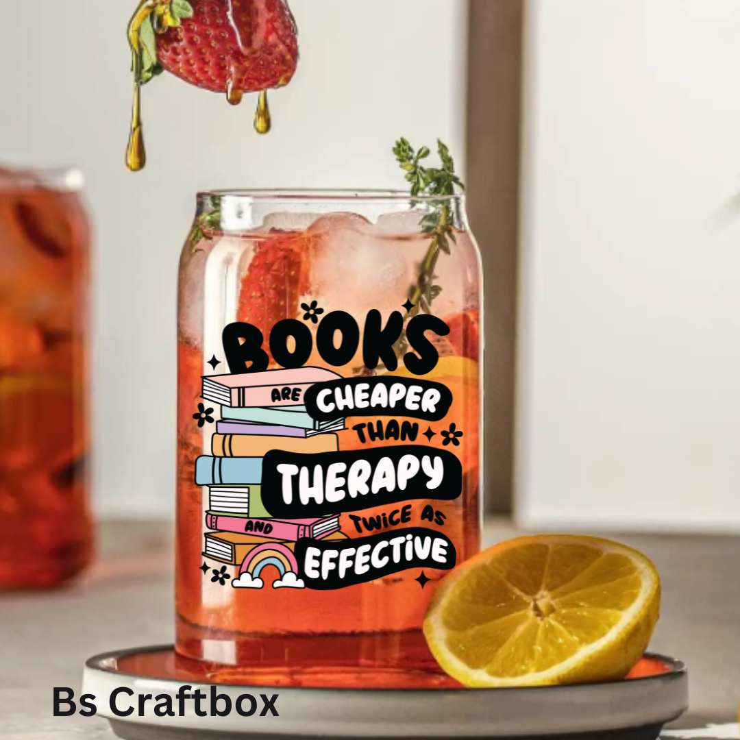 Books are cheaper than therapy Glass Cup