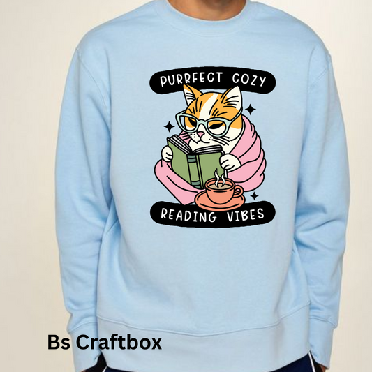 Purrfect cozy Reading Sweatshirt