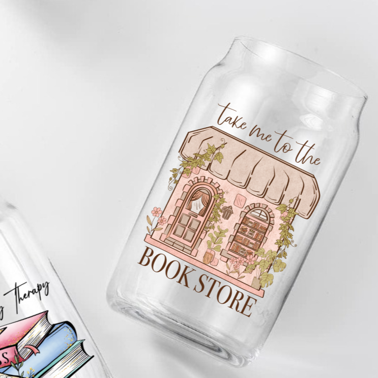 Take me to bookstore Glass Cup