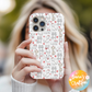 Cute Cat Phone Case, Cat Lover iPhone Case with Hearts Pattern, Aesthetic Kitty 2 in 1 Phone Cover, Gift for Cat Moms, Pet Lovers Collection