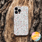Cute Cat Phone Case, Cat Lover iPhone Case with Hearts Pattern, Aesthetic Kitty 2 in 1 Phone Cover, Gift for Cat Moms, Pet Lovers Collection